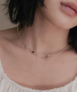 스타 투명비즈 목걸이