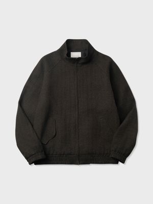 울 린넨 헤링본 블루종 (INK BLACK)