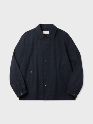 코튼 체크 라이트 필드 재킷 (DARK GREEN)