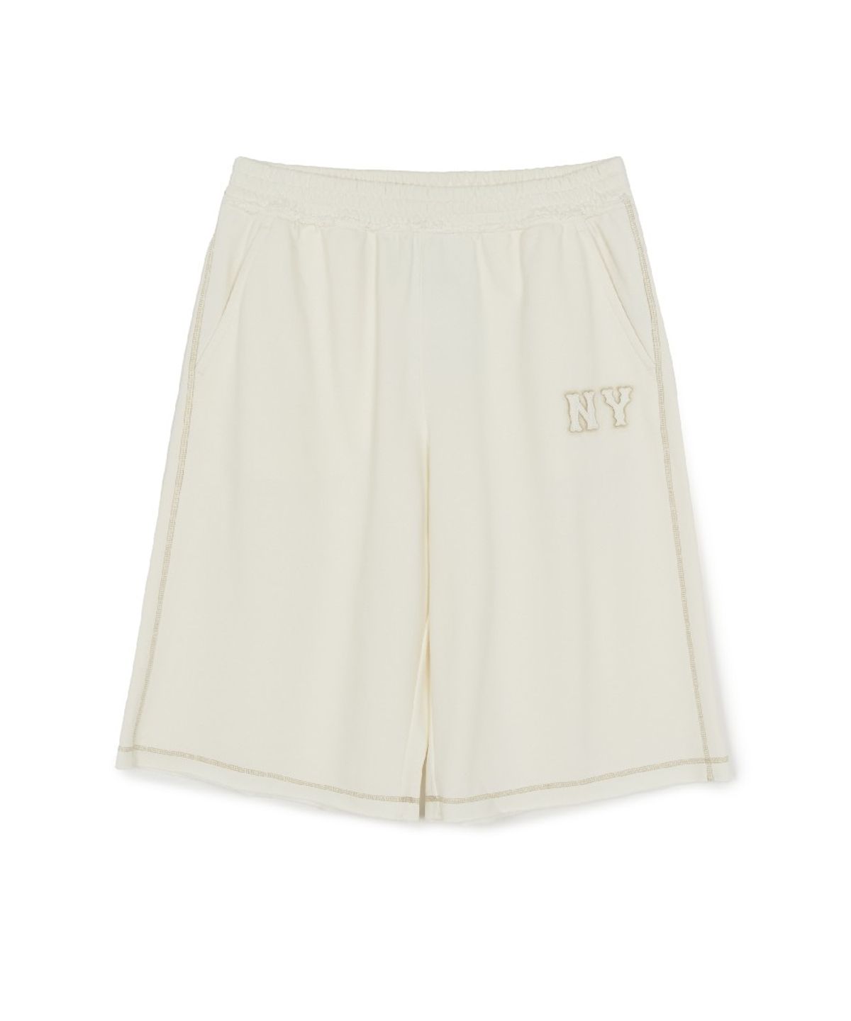 엠엘비(MLB) 베이직 빈티지 스티치 쿠퍼스 버뮤다 팬츠 NY (Cream)