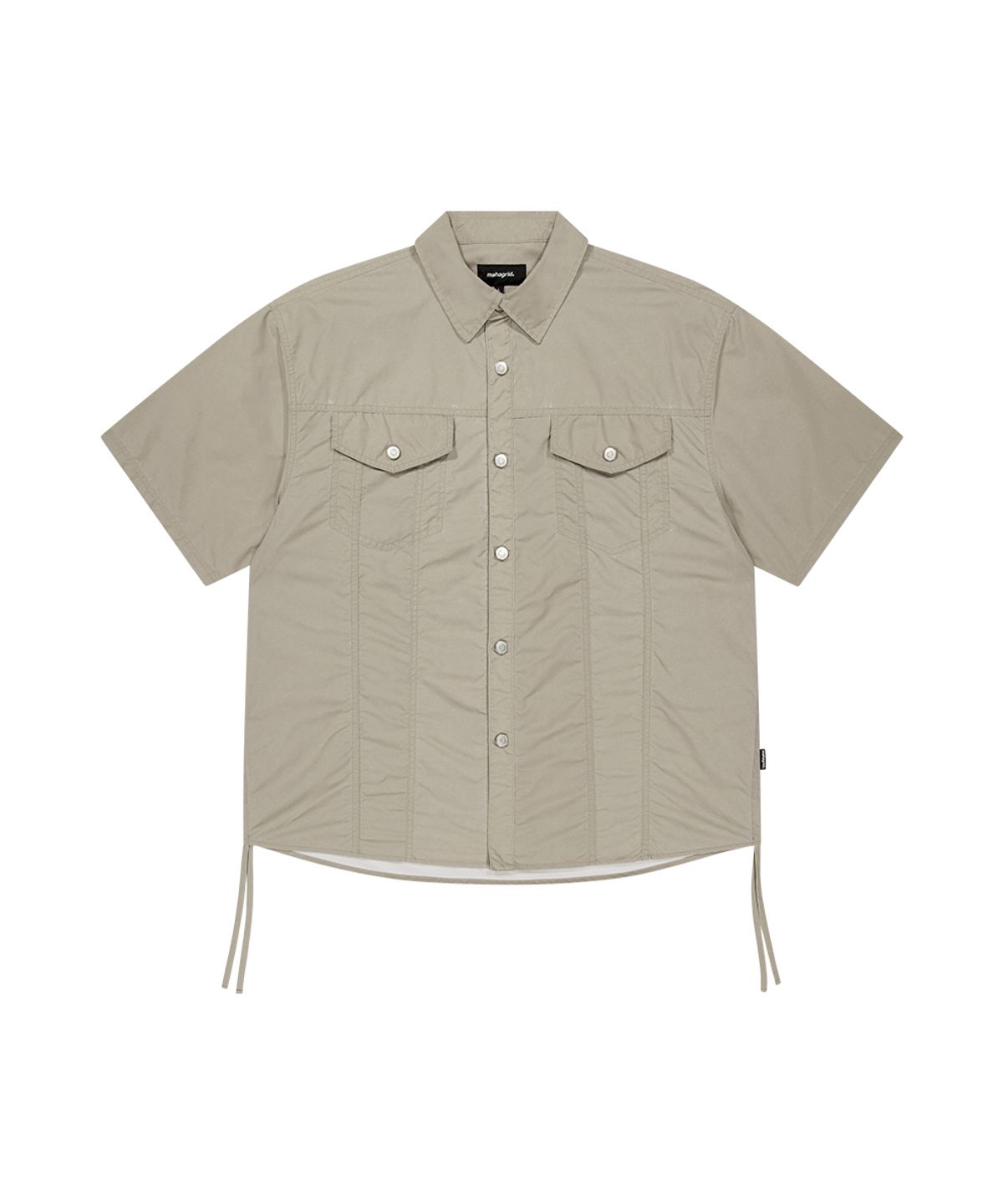 마하그리드(MAHAGRID) NYLON TRUCKER HALF SHIRT BEIGE(MG2GMMW341A)