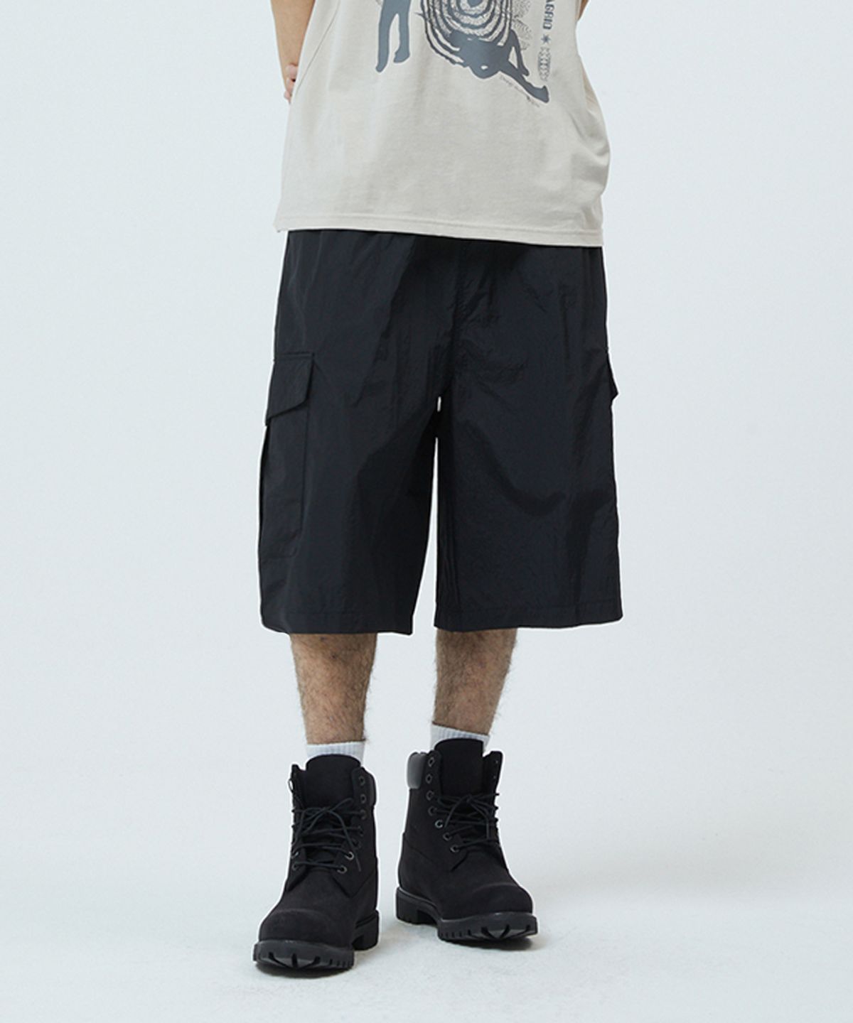 마하그리드(MAHAGRID) NYLON BERMUDA CARGO SHORT BLACK(MG2GMMPA63A)