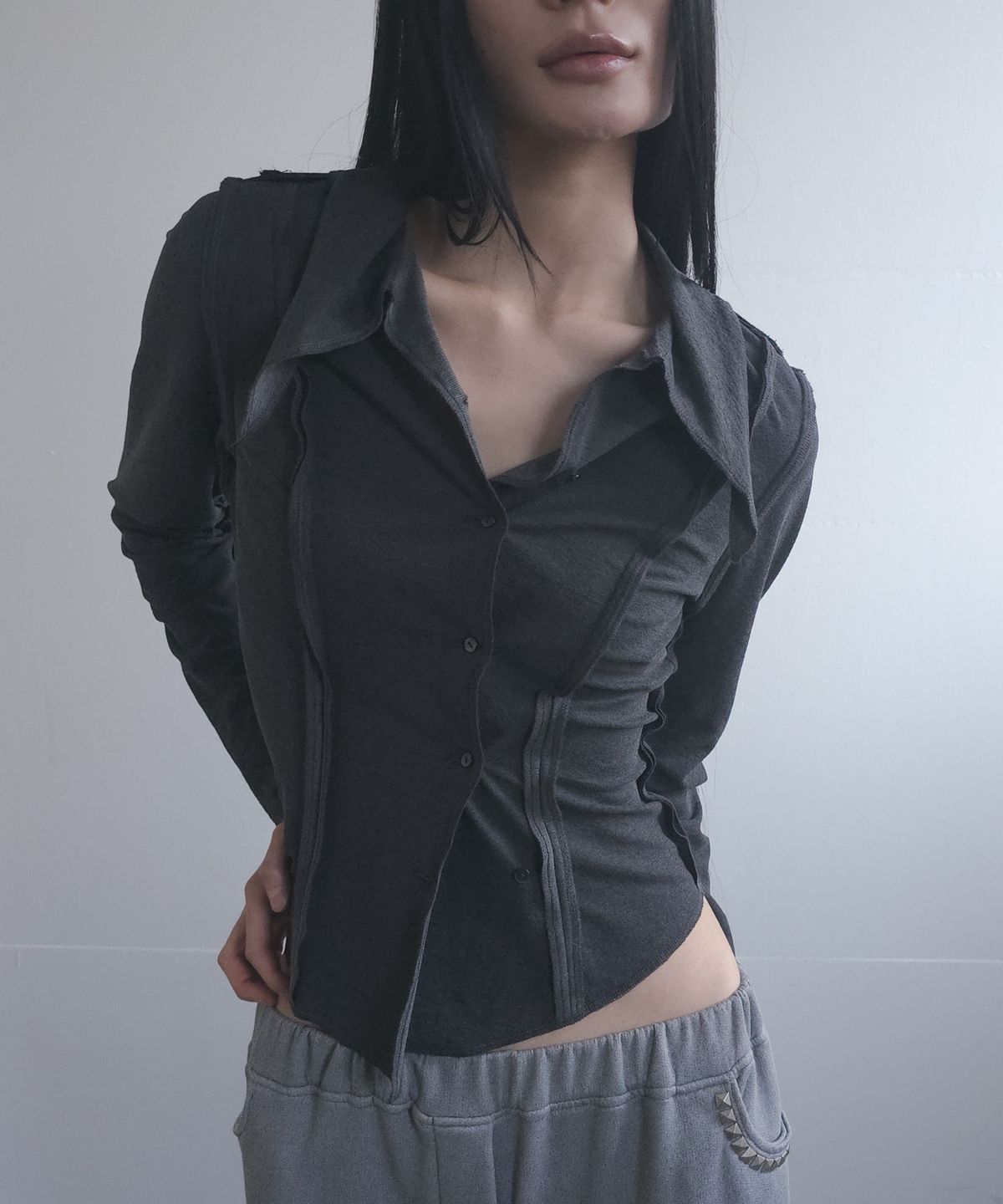 도그마 엑스(DOGMA EHKS) DECONSTRUCTED SHIRTS DARK GREY