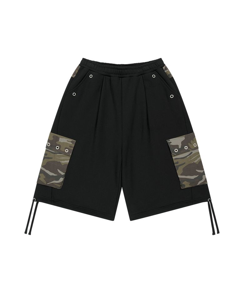 BERMUDA CAMO CARGO SWEATSHORT BLACK(MG2GMMPA08A)