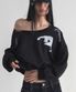 OFF SHOULDER SWEAT SHIRT BLACK