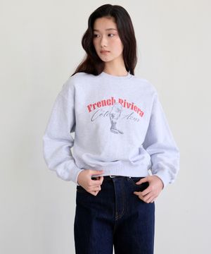 Graphic Print Crewneck Sweatshirt (Melange)