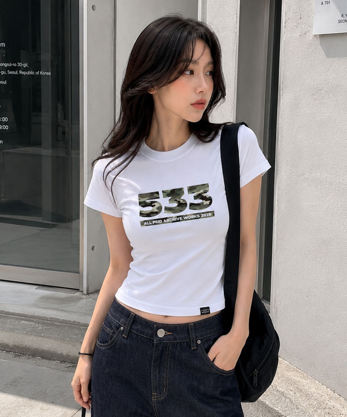 페이드(PEID) PD 533 슬림핏 반팔티 화이트