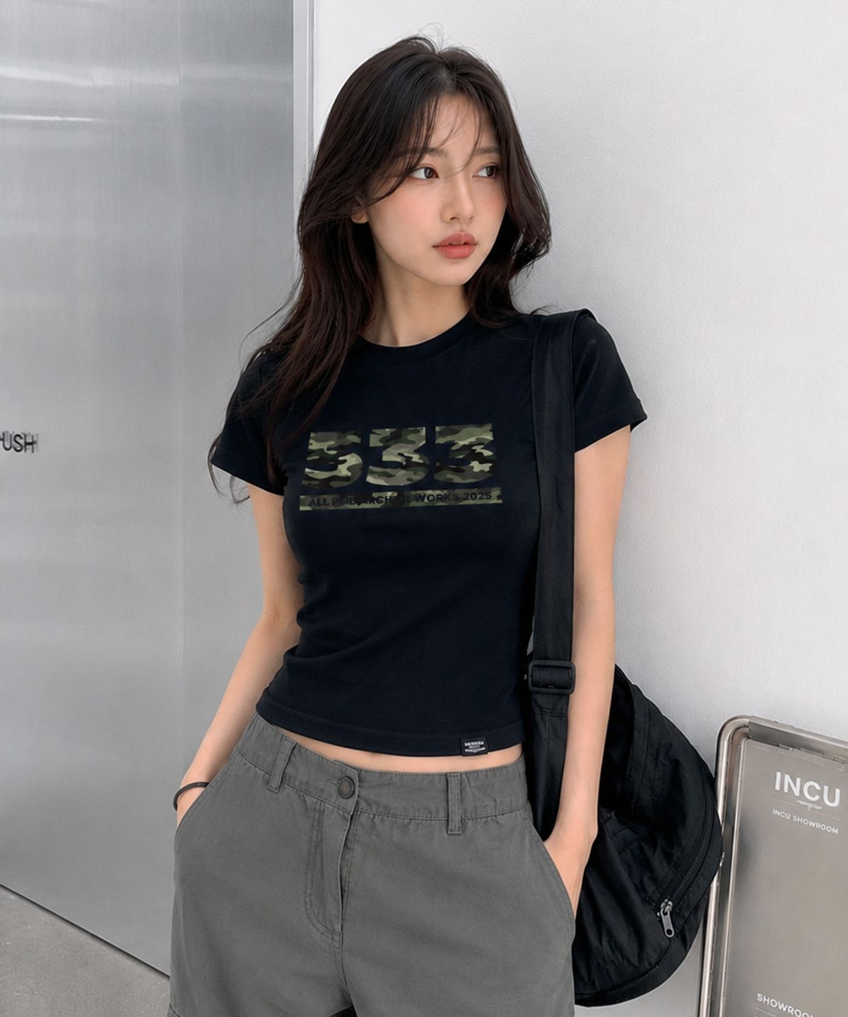 페이드(PEID) PD 533 슬림핏 반팔티 블랙