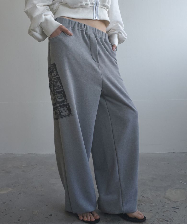 STUDDED CURRENCY SWEAT PANTS GREY