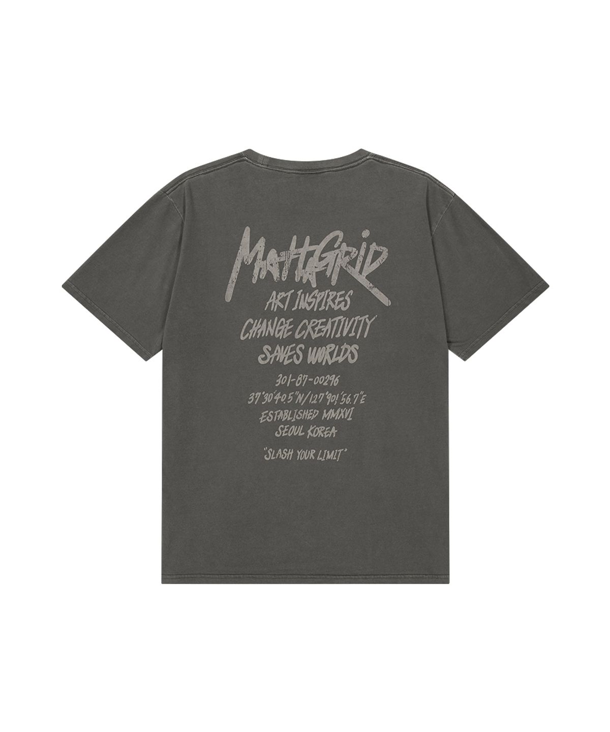 마하그리드(MAHAGRID) PIGMENT GRAFFITI LOGO TEE CHARCOAL(MG2GMMT507A)
