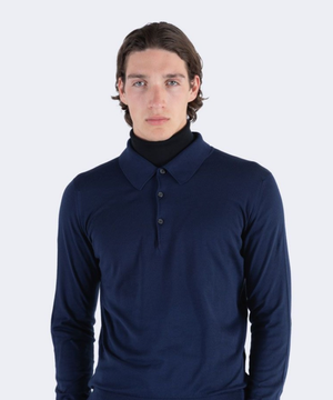 FINCHLEY Sea Island Cotton Long Sleeve Polo Shirt Core 7 Colors