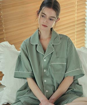 [uni] 클래식 모스 반팔 파자마 셋업