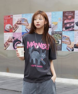 MADNESS CAT TEE CHARCOAL(MG2GMMT521A)