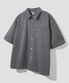 가먼트 다잉 하프 코튼 셔츠 [차콜]