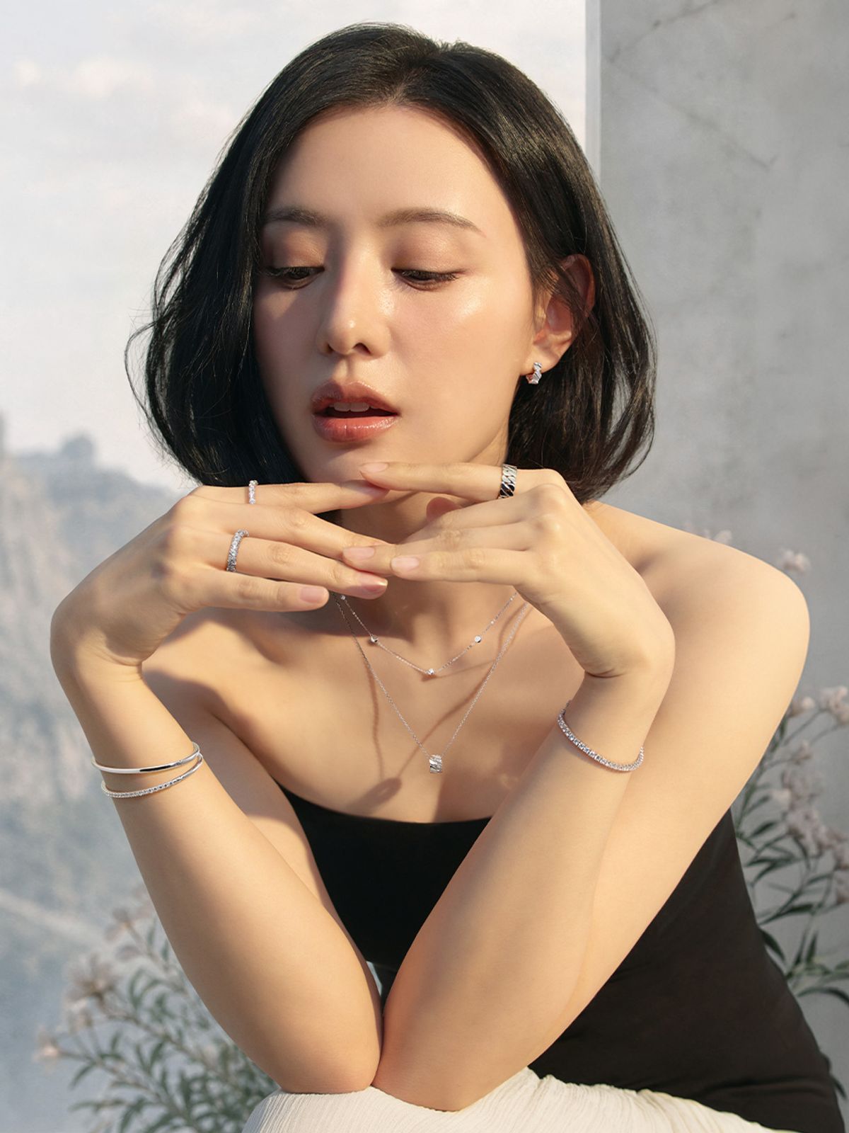 스톤헨지(STONEHENGE) 달빛 실버 목걸이 SA26A46T