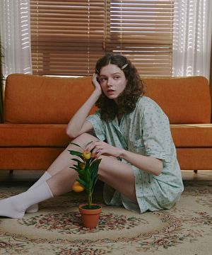 미니리본 여성 클린핏 반팔 파자마세트