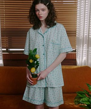 [2PACK] 미니리본 여성 클린핏 반팔 파자마세트