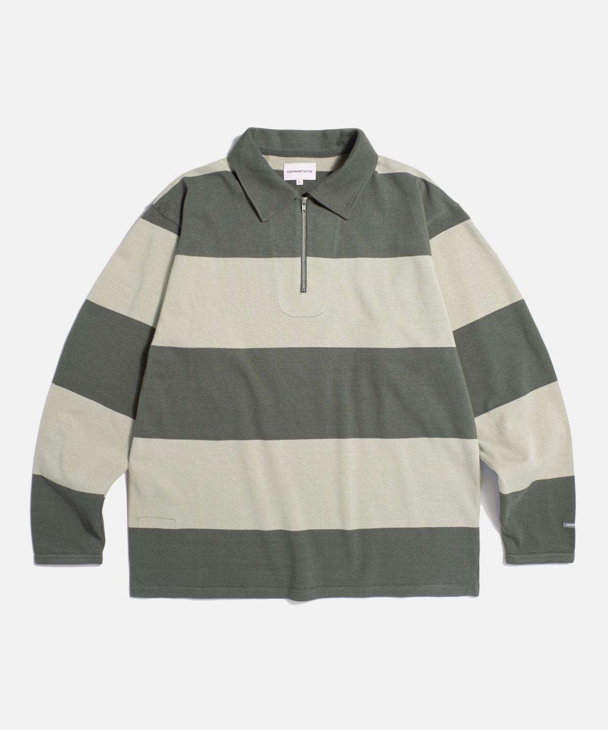 에스피오나지(ESPIONAGE) Big Border Rugby L/S Tee Grey