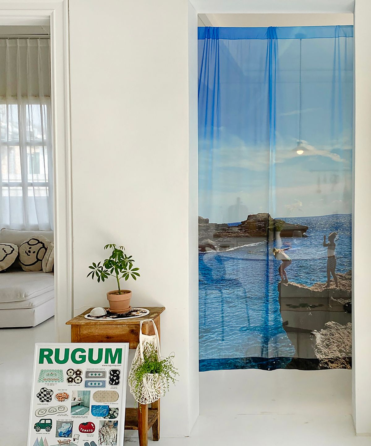 러움(RUGUM) 썸머다이빙 쉬폰 커튼