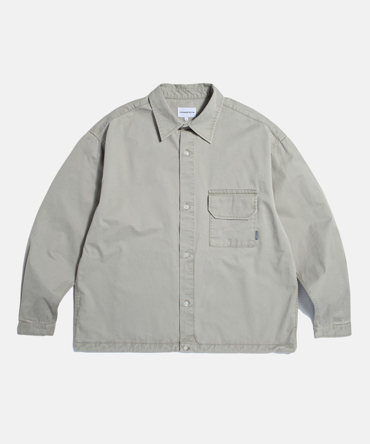 에스피오나지(ESPIONAGE) Washed Cotton Outer Shirt Grey