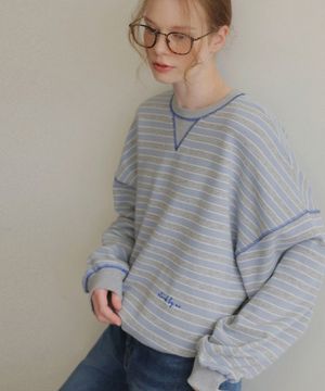 그레인 S/T 배색 맨투맨