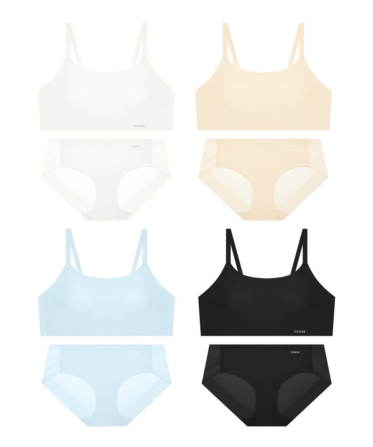 게스언더웨어(GUESS UNDERWEAR) 퓨징 스포츠 브라탑 팬티 세트