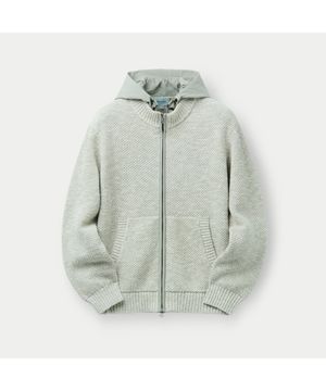 후드 니트 집업 아우터 SAWAS26011IVX