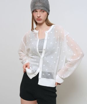 도트 시스루 가디건 [WHITE] / GF1LKC516