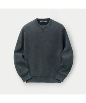 가먼트다잉 크루넥 스웨터 SAWAS26111BUL