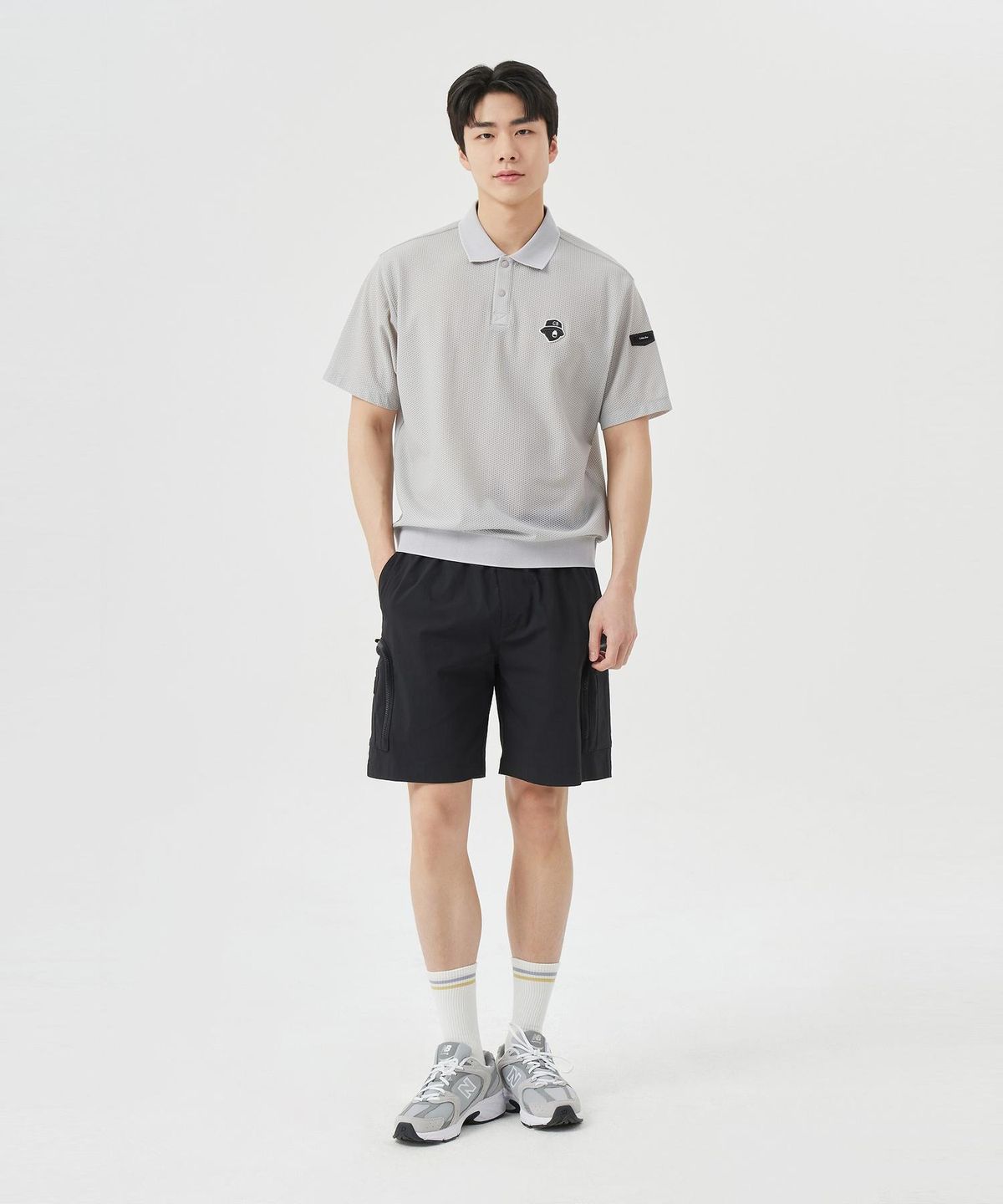골든베어(GOLDEN BEAR) (M) Zipper Cargo Shorts G4PAM26241BKX