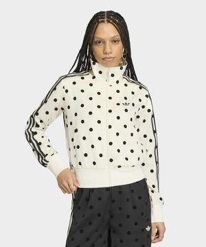 새틴 폴카 닷 트랙탑 - 화이트 / KV1165