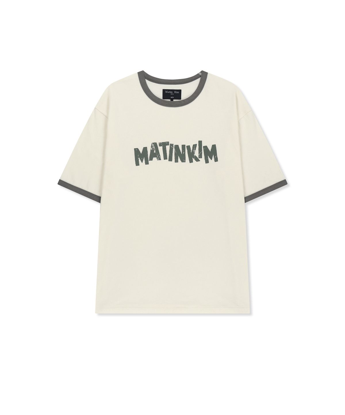 마뗑킴(MATIN KIM) MATIN LOGO RINGER TOP FOR MEN IN CREAM