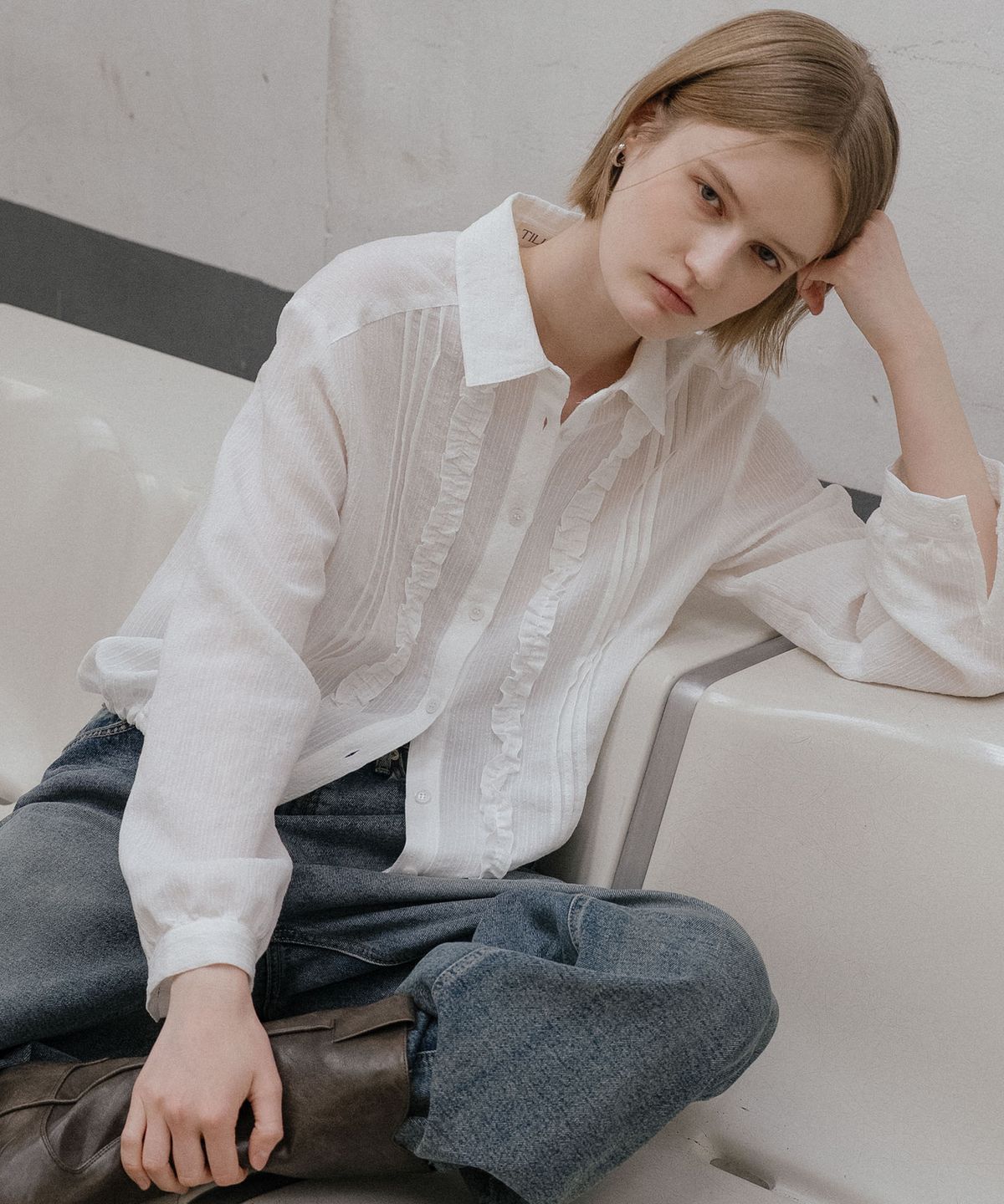 틸아이다이(TILL I DIE) Bloom lace crop blouse [TISP06BL03]_Ivory