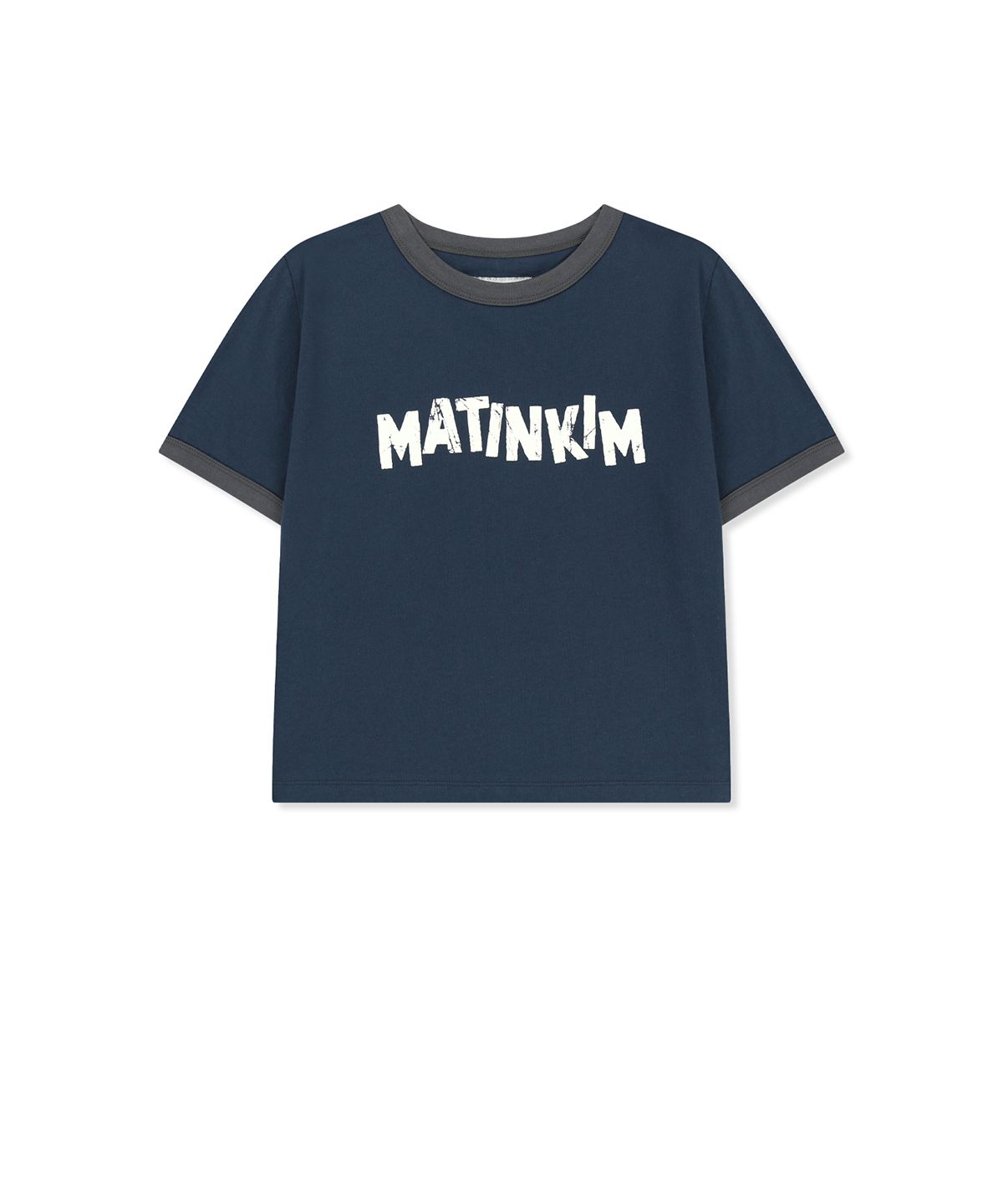 마뗑킴(MATIN KIM) MATIN LOGO RINGER CROP TOP IN NAVY