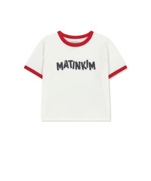 MATIN LOGO RINGER CROP TOP IN WHITE