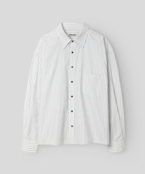 크롭 로렌 스트라이프 셔츠_아이보리