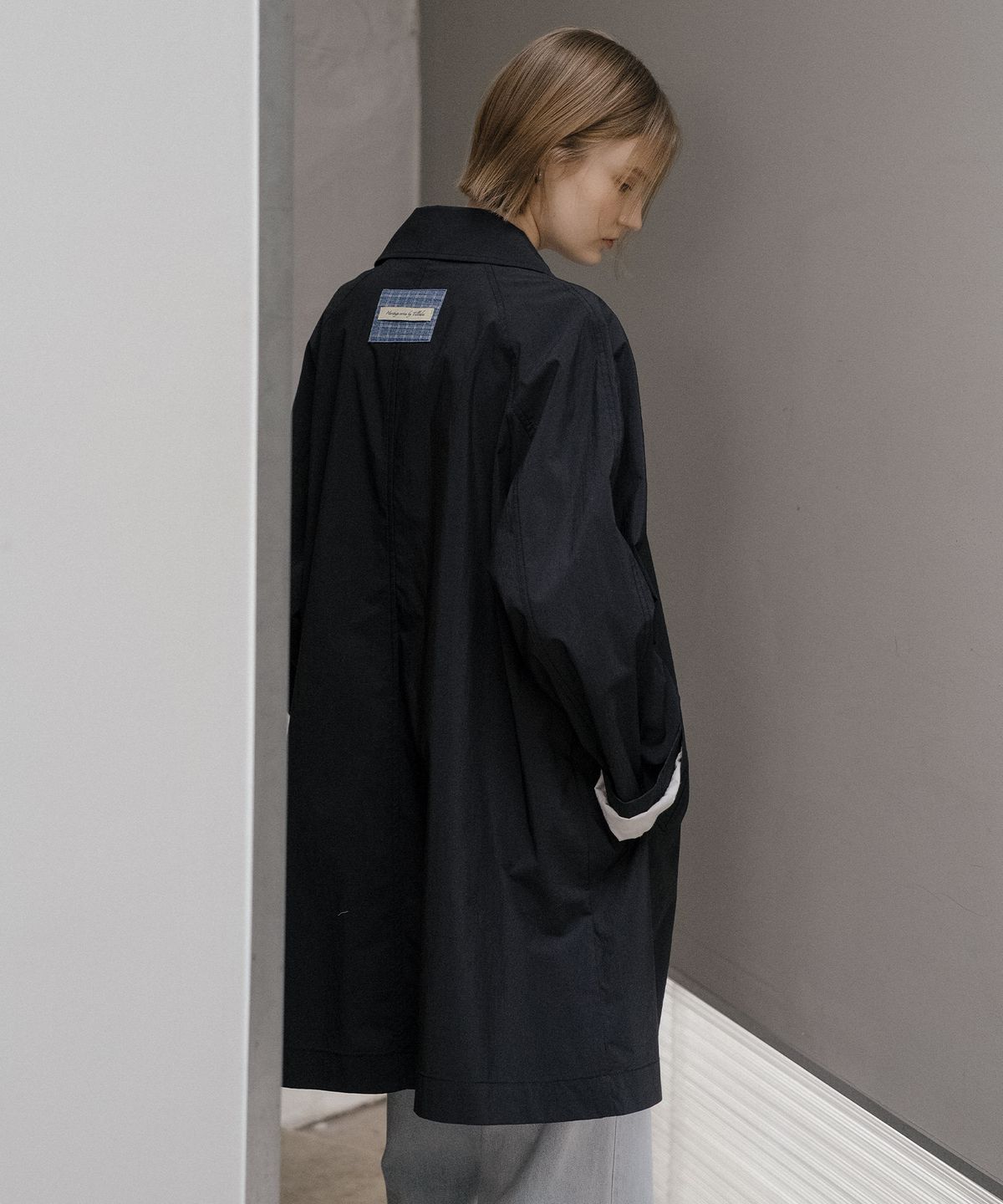 틸아이다이(TILL I DIE) Basic half trench coat [TISP06CT02]_Navy