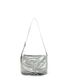 FRONT SHIRRING RIBBON MINI BAG IN SILVER