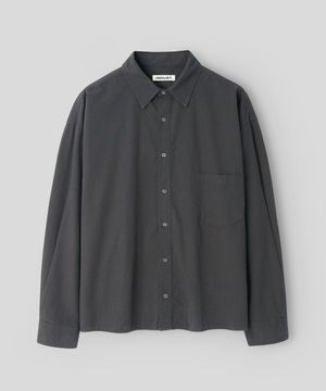 크롭 바이오워시드 페이퍼 셔츠_차콜