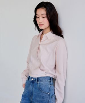 Cross-Wrap Blouse (Pink)