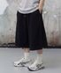 사이드 턱 스웨트 버뮤다 팬츠 [블랙]