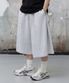 사이드 턱 스웨트 버뮤다 팬츠 [화이트 멜란지]