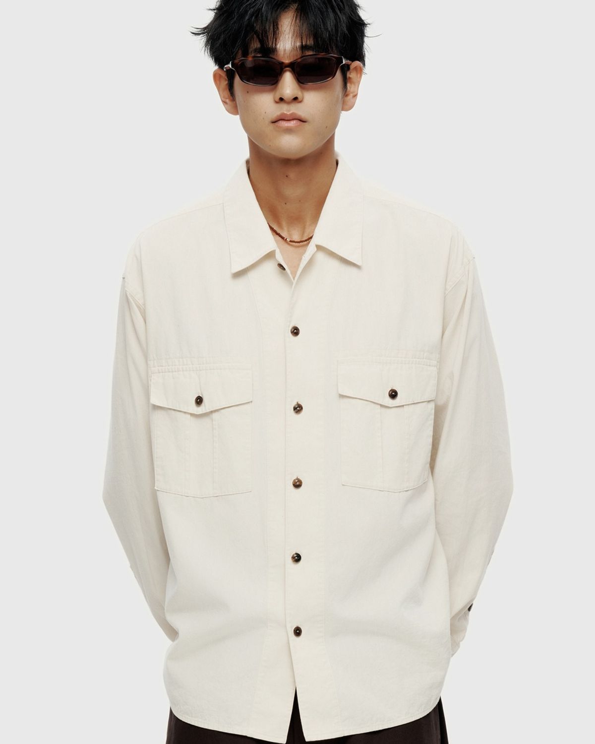 유스(YOUTH) Chambray Work Shirt - Ecru
