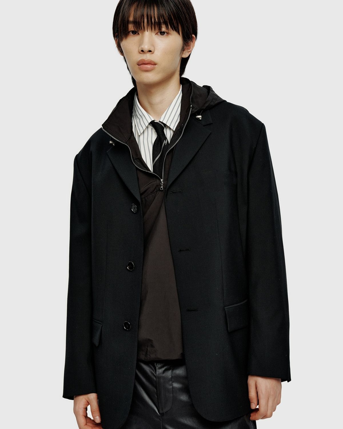 유스(YOUTH) Fine Wool Single Jacket - Black