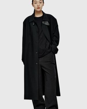 Fine Wool Maxi Coat - Black
