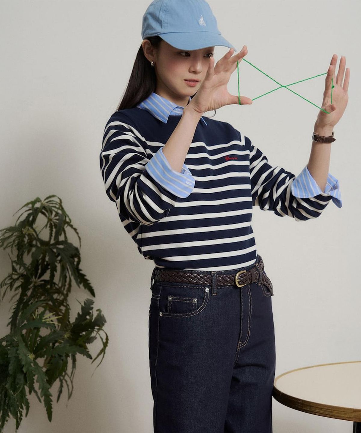 빈폴 레이디스(BEANPOLE LADIES) [B. my] 보더 스트라이프 보트넥 루즈핏 티셔츠 - 네이비 (BF6241N02R)