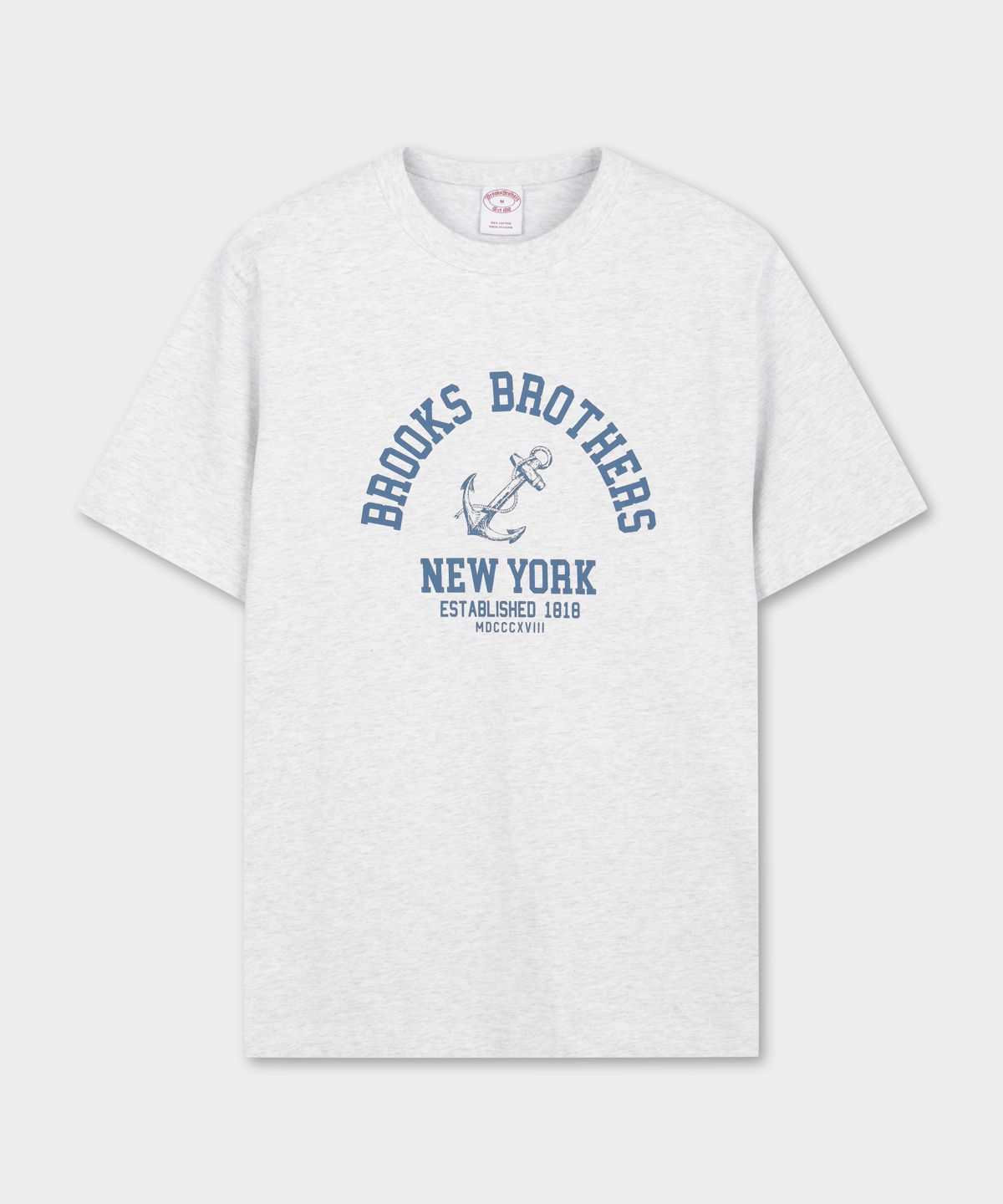 브룩스 브라더스(BROOKS BROTHERS) Anchor 그래픽 반팔 티셔츠 (라이트그레이) (BBNPMBG201)