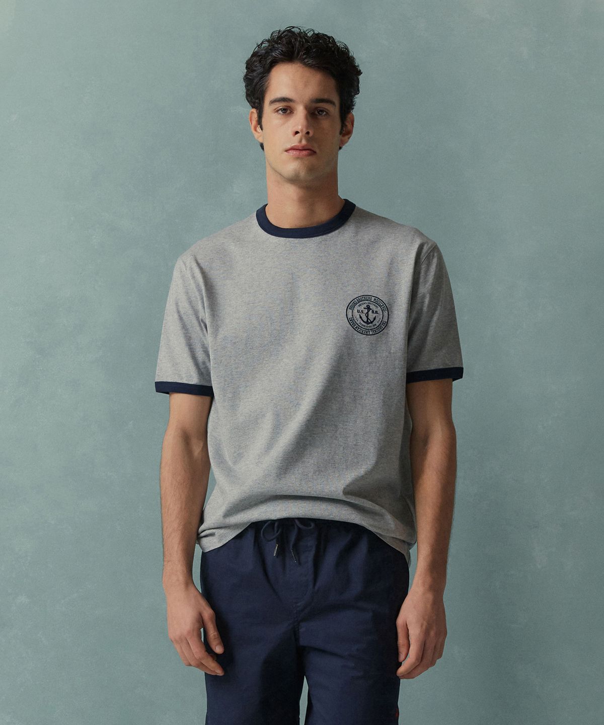 브룩스 브라더스(BROOKS BROTHERS) 링거티셔츠 (그레이) (BBNPMOG204)