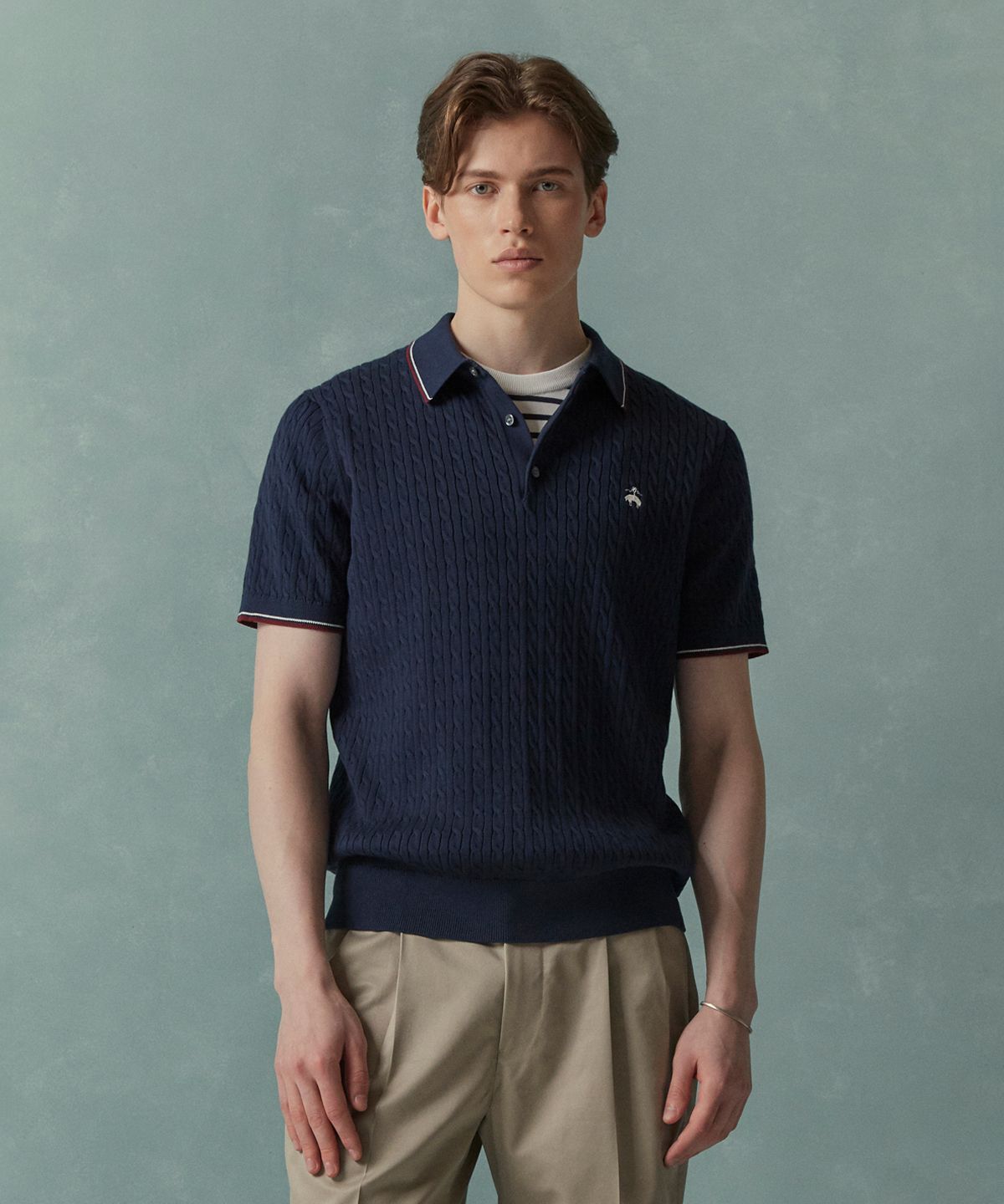 브룩스 브라더스(BROOKS BROTHERS) 아카이브 테니스 폴로스웨터 (네이비) (BBWTMMG202)