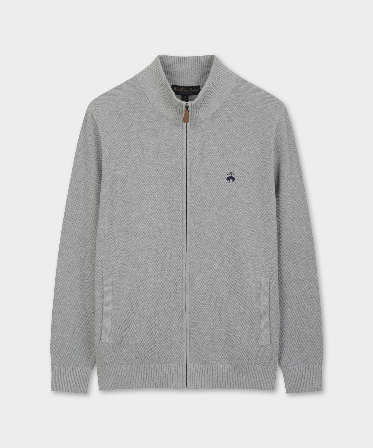 브룩스 브라더스(BROOKS BROTHERS) 터크조직 풀 지퍼 스웨터 (그레이) (BBWZMBG103)